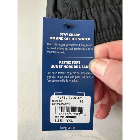 NWT Huk Boys Pursuit Volley Swim Shorts Black Size Youth XL - Picture 5 of 7